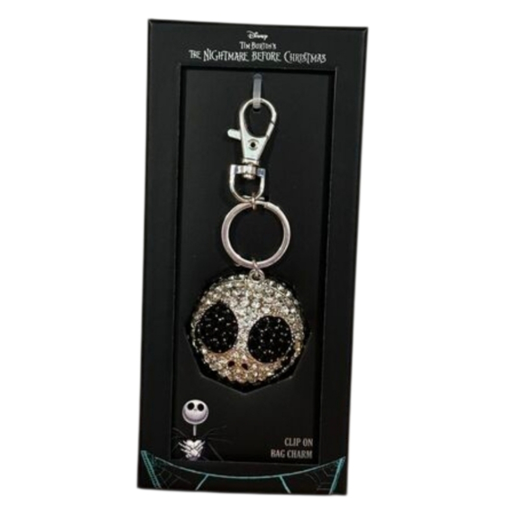 🖤▪️Nightmare Before Christmas Jack Skellington Disney Bling Bag Charm Keychain